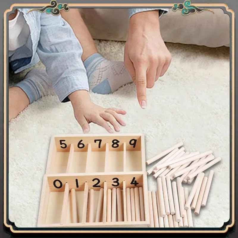 ASMA-Spindle Box Kids Early Development Counting Sticks Boys Girls Professional Counting Early Learning Tool Maths Toys