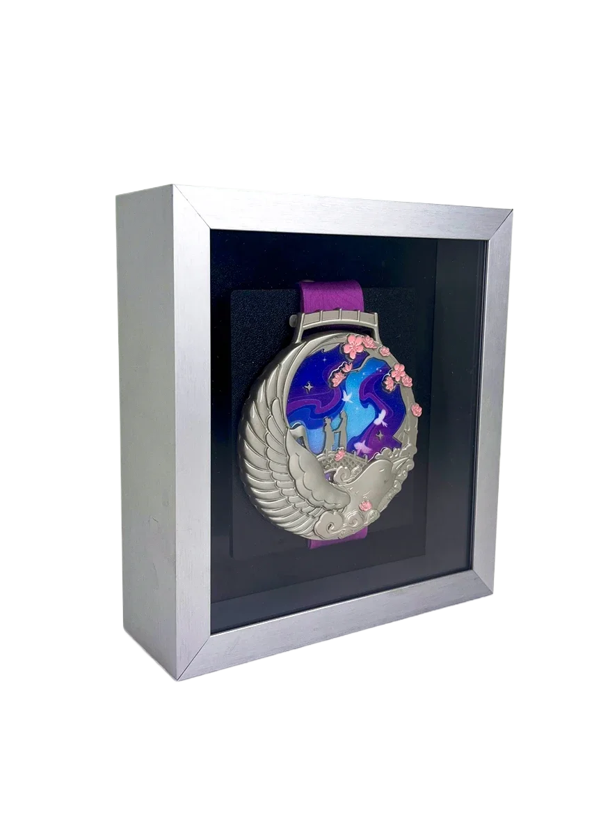 Aluminum Marathon Sport Medal Frame, Glass Frames, Wall Decoration, Running, Football, Basketball, DIY, 15x13cm