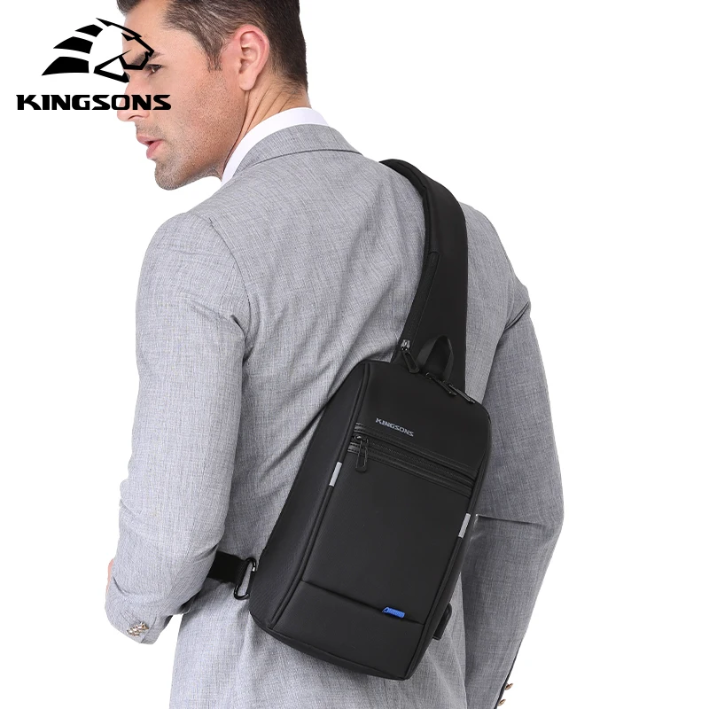 Kingsons Waterproof 10.1 Inch Chest Backpack for Men Women Casual Crossbody Bag Leisure Travel Single Shoulder Backpack