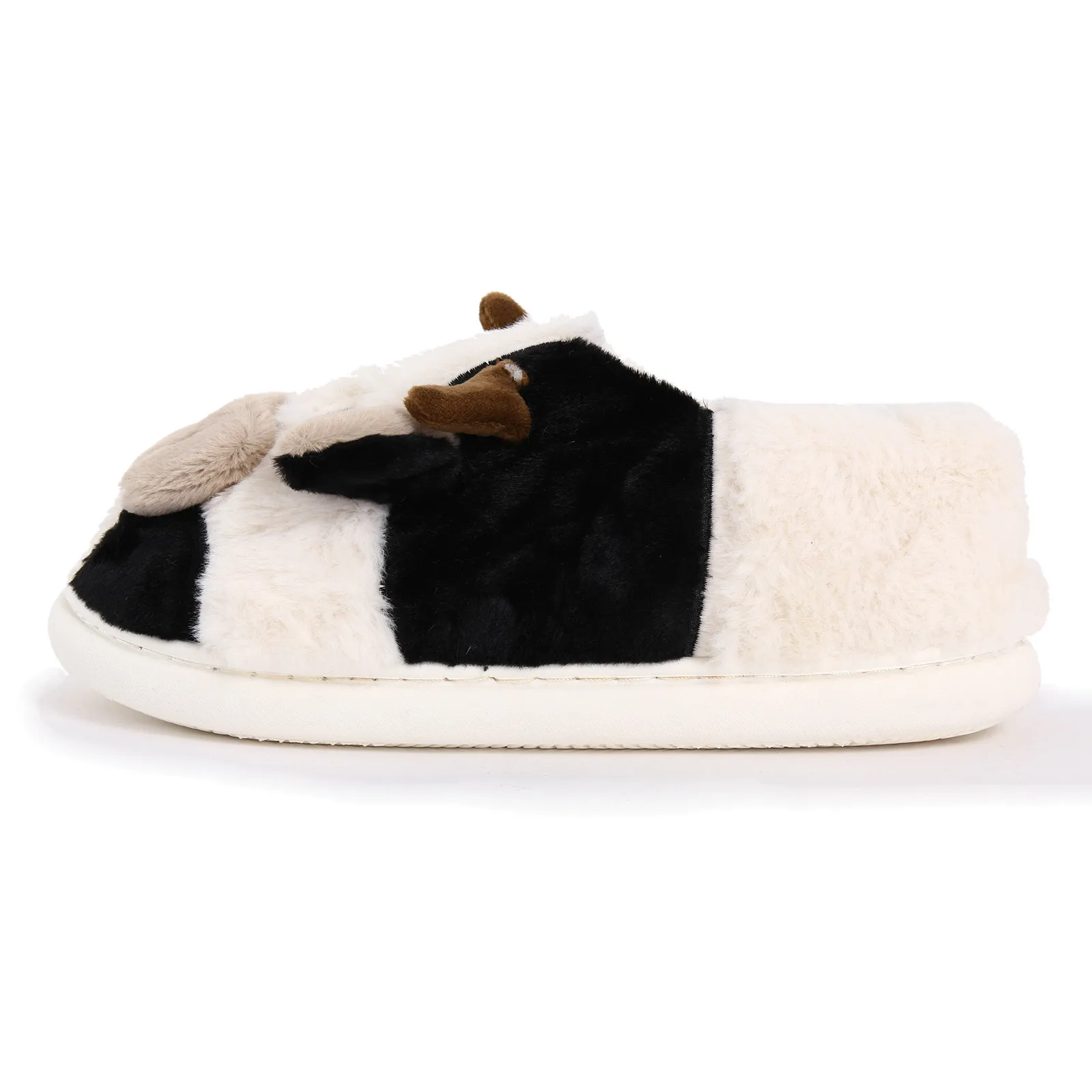 Kids Cute Animal Furry Slipper For Boys Girls Fashion Fluffy Winter Warm Slippers Children Cartoon Milk Cow Home Cotton Shoes