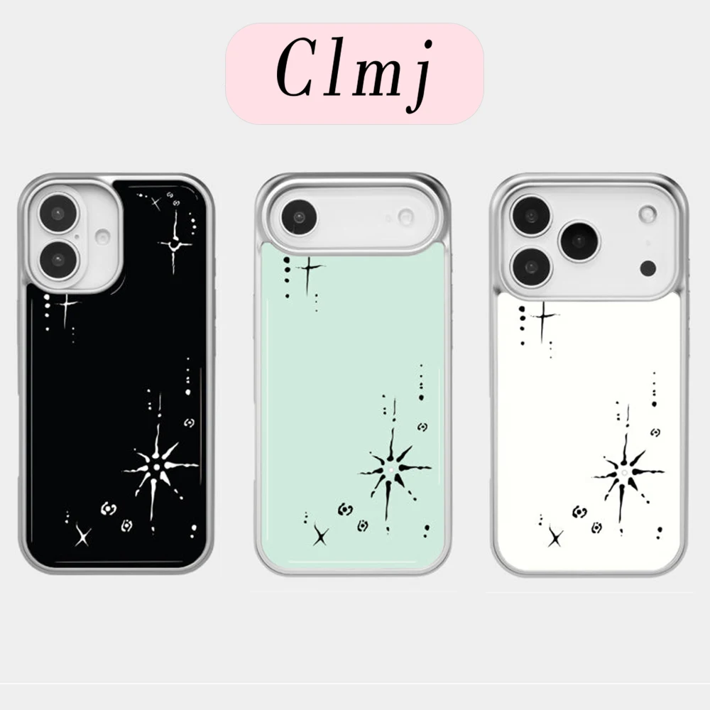 

Clmj Twinkle Phone Case for iPhone 17 16e 16 15 14 13 12 11 Air Pro Max X XR XSMAX 8 7 Plus Luxury print Clear Back Swag Cover