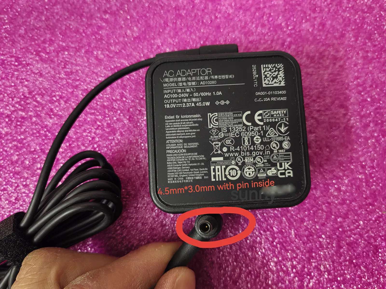 new-oem-19v-237a-ad10280-45mm-30mm-pin-45w-ac-adapter-for-asus-vivobook-go-e1504g-notebook-pc