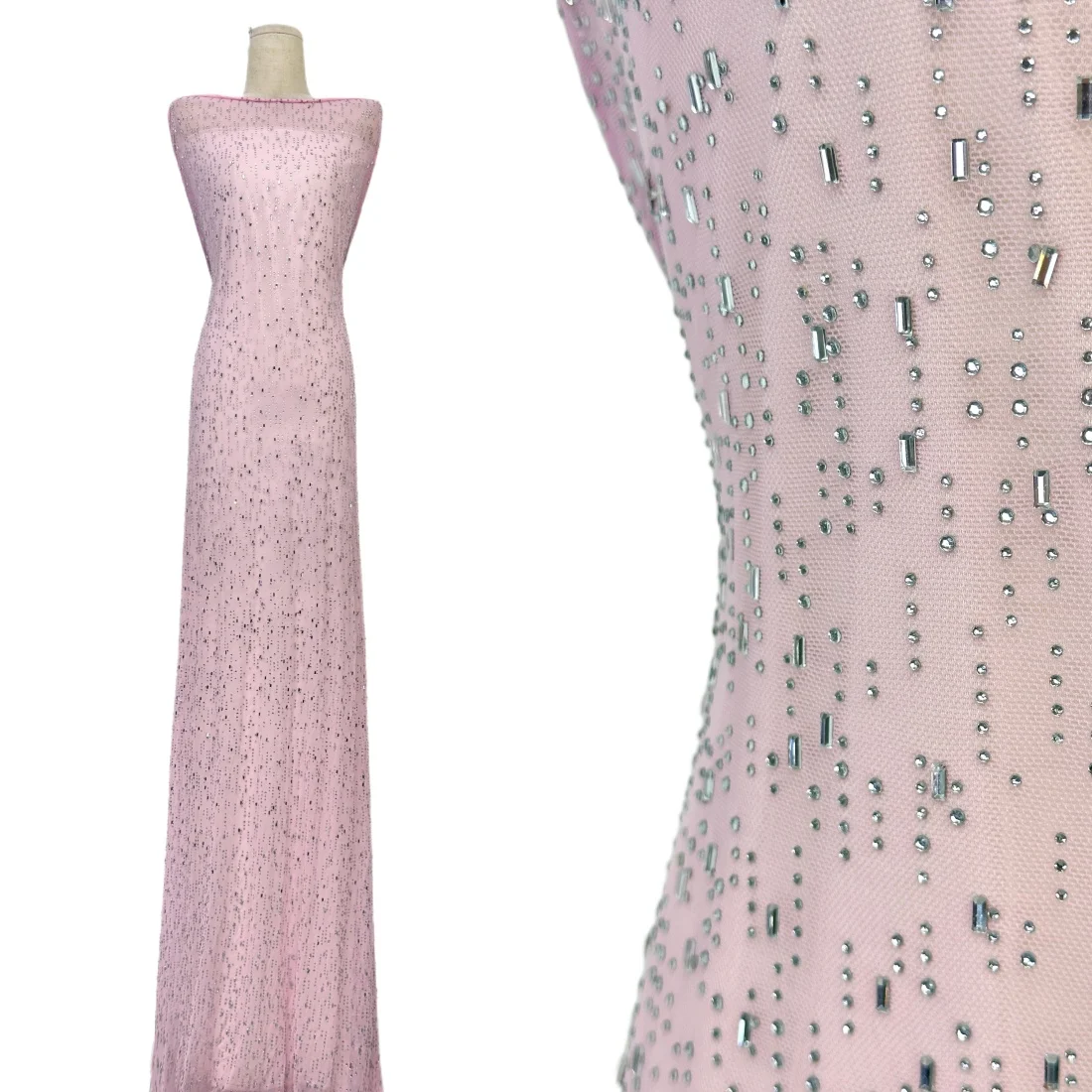 

Luxury African Stones Lace Fabric 5 Yards High Quality French Nigerian Embroidery Tulle Lace For Wedding Party Dress