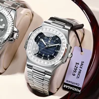 POEDAGAR, relojes cuadrados de lujo para hombre, Reloj de pulsera resistente al agua con fecha luminosa para hombre, Reloj de cuarzo de acero inoxidable a la moda para hombre