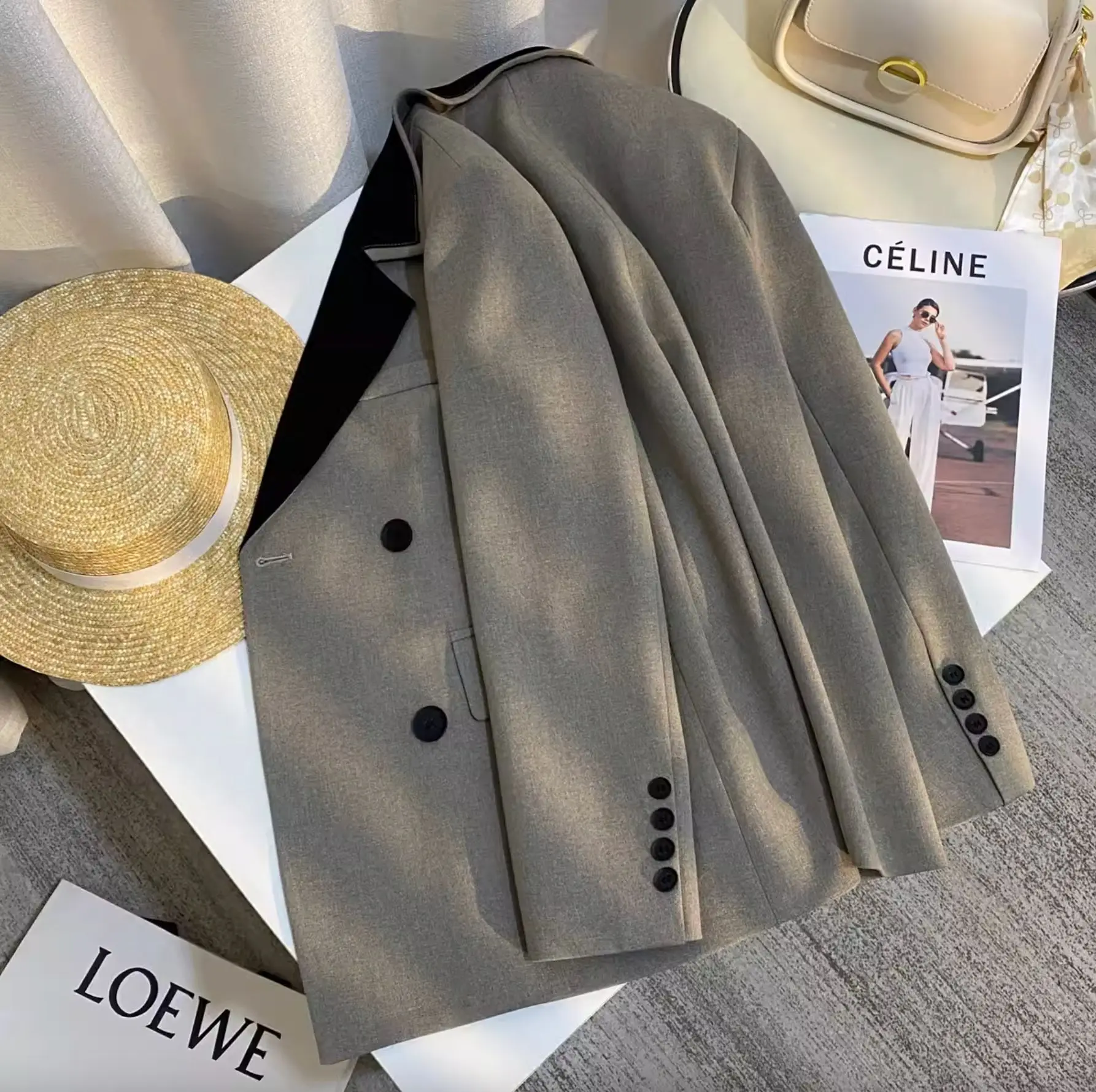 De lente en herfst Annals Dames Blazer Montage Sense of Design Contrasterende kleur Vrouwelijke jas Trend Veelzijdige vrijetijdstops