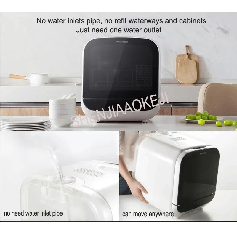 1PC freely place dishwasher 5L Household automatic small desktop intelligent dishwasher X6 ry sterilization 220V