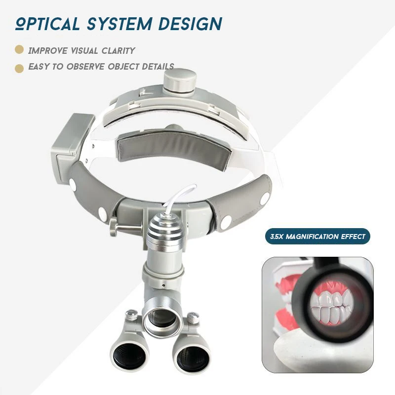 歯科用LEDヘッドライトランプ、調整可能なラボヘッドランプ、外科用ライト、ルーペの明るさスポット、アップグレード版、7W、2.5x、3.5x