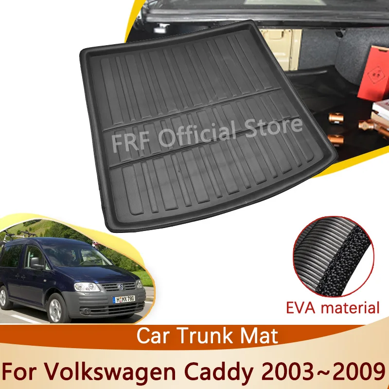 For VW Caddy 3 2k Volkswagen Touran 1t MK1 2003~2009 2004 2005 Car Accessories Trunk Mat Floor Tray Waterproof Cargo Boot Carpet