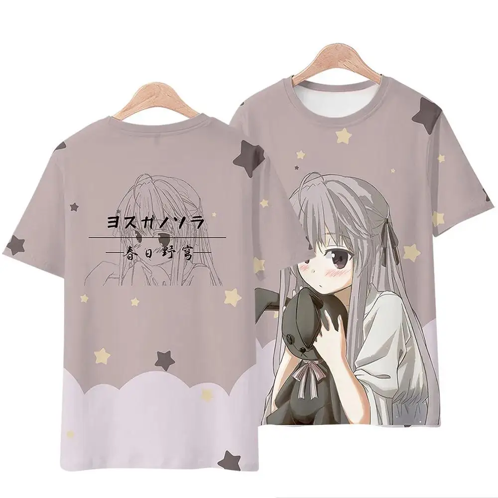 

T-shirt anime Yosuga No Sora para crianças, 3D Print, desenhos animados kawaii, gola redonda, tops casuais, roupas de moda para