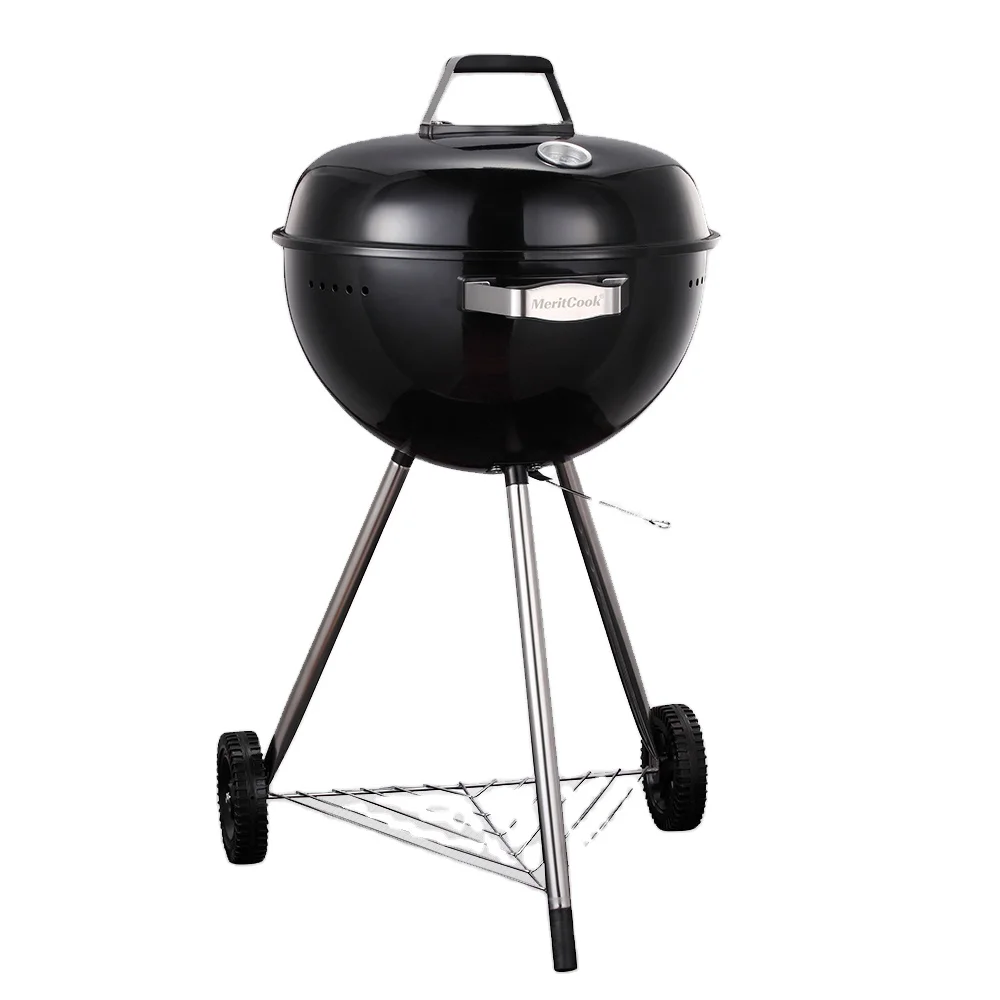 Hot Selling 18 Inch SS304 Grid Outdoor Camping Picnic Portable Trolley Apple Shape Kettle Charcoal BBQ Grill