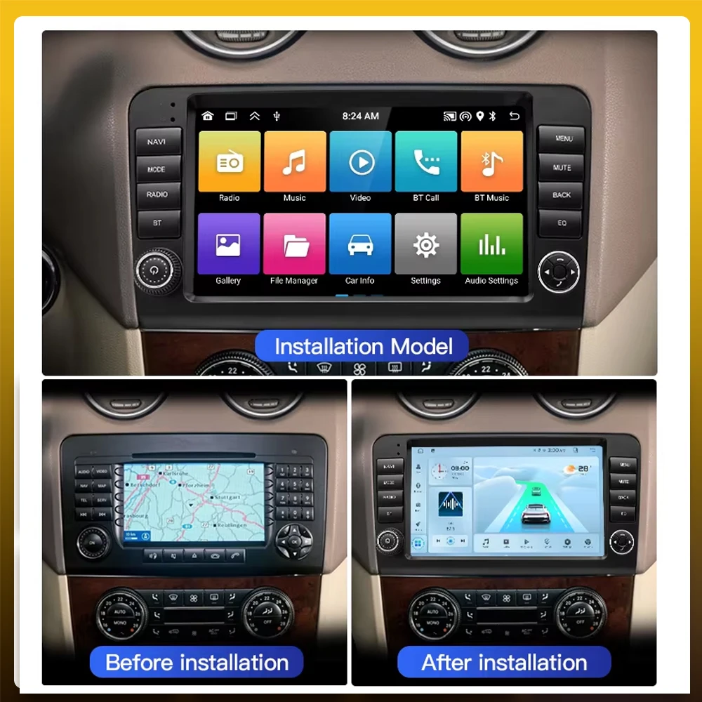 Android For Mercedes Benz M-Class W164 GL-Class X164 ML GL Car Player Auto Radio Multimedia GPS Video Navigation Carplay Screen