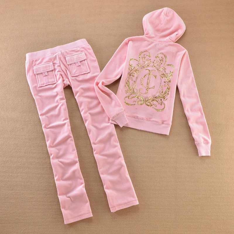 

Y2K Fashionable Slimming Casual Velvet Two-Piece Set Yoga Wear for Women New Spring Autumn Collection Comfortable Women's Outfit