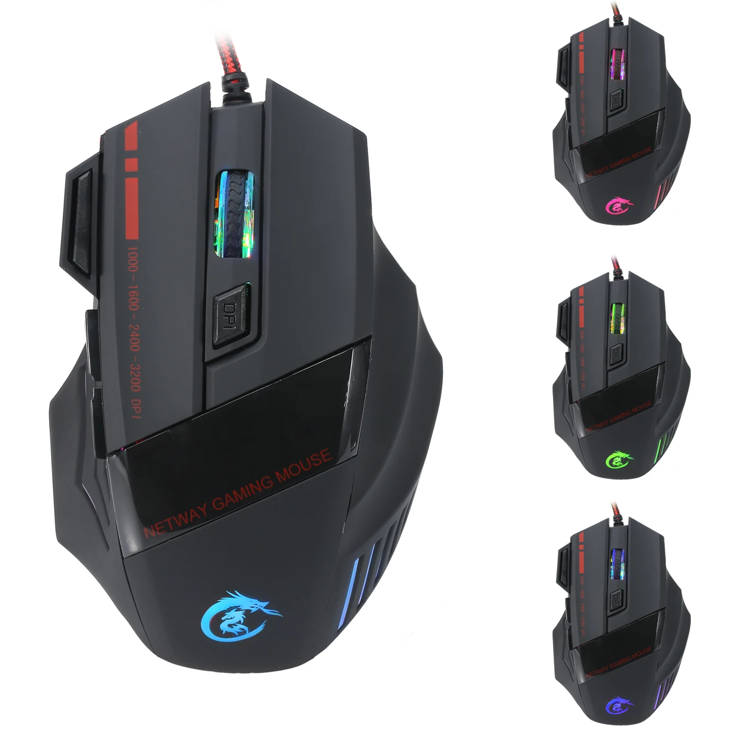 Colorful Wired Mouse Luminous Computer Competitive Gaming Mouse Cross-border Wholesale Mouse Multicolor Optical Usb Colourful