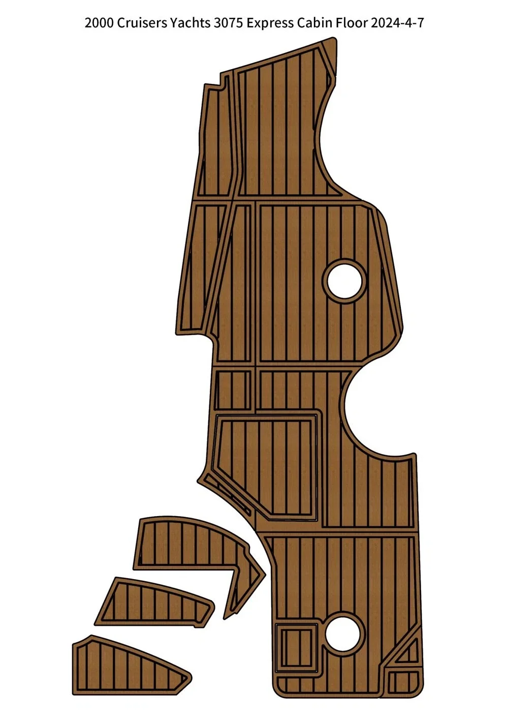 

2000 Cruisers Yachts 3075 Express Swim Platform Cockpit Pad Boat Customized EVA Foam Faux Teak Deck Floor Mat Boat Accessories