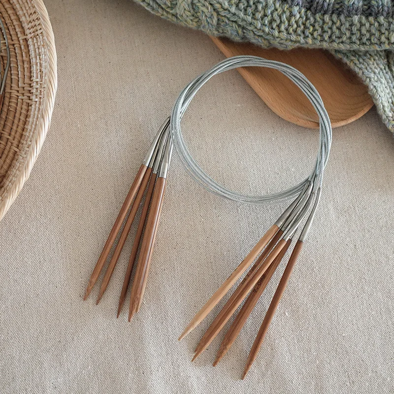 High Quality Knitting Needles Creative Soft Steel Wire Pipe Hard Bamboo Needle DIY Sweater Knitting Needle