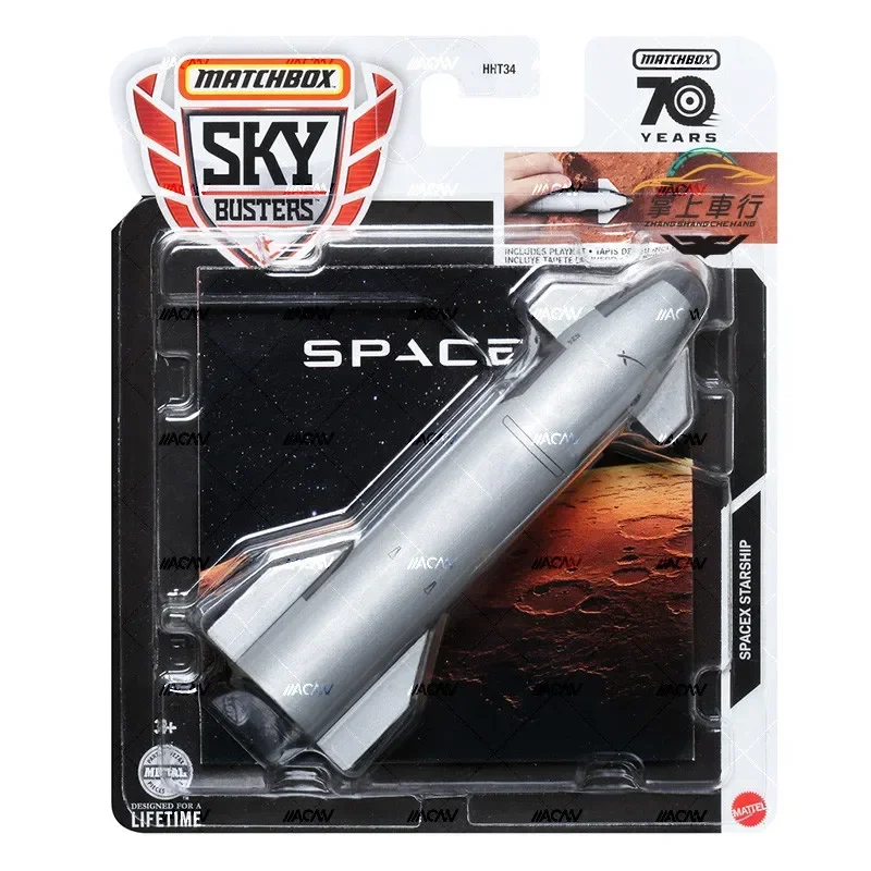 Original Mattel Spielzeug Streichholz schachtel Auto Sky Buster 70 Jahre Space-X Dragon River Flyer Boeing 2013-2018 Fahrzeug Modell Spielzeug für