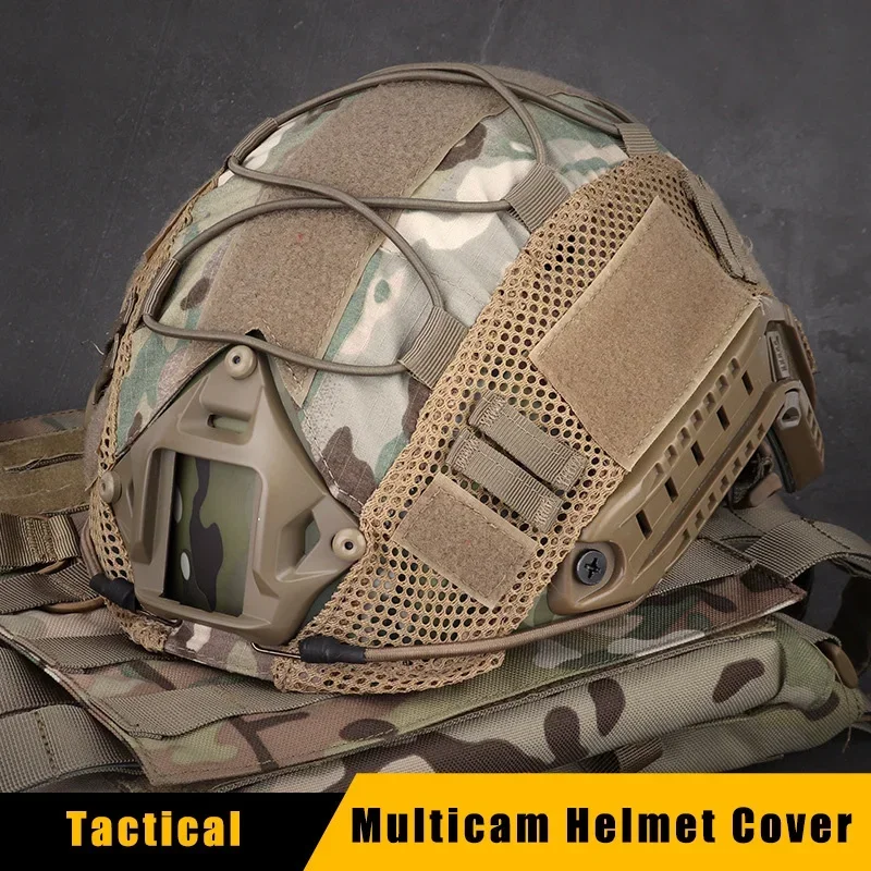 Tactical Helmet Cover with Elastic Cord for FAST Helmet Airsoft Paintball Wargame Gear CS MH PJ BJ Helmets Cover 15 Colors