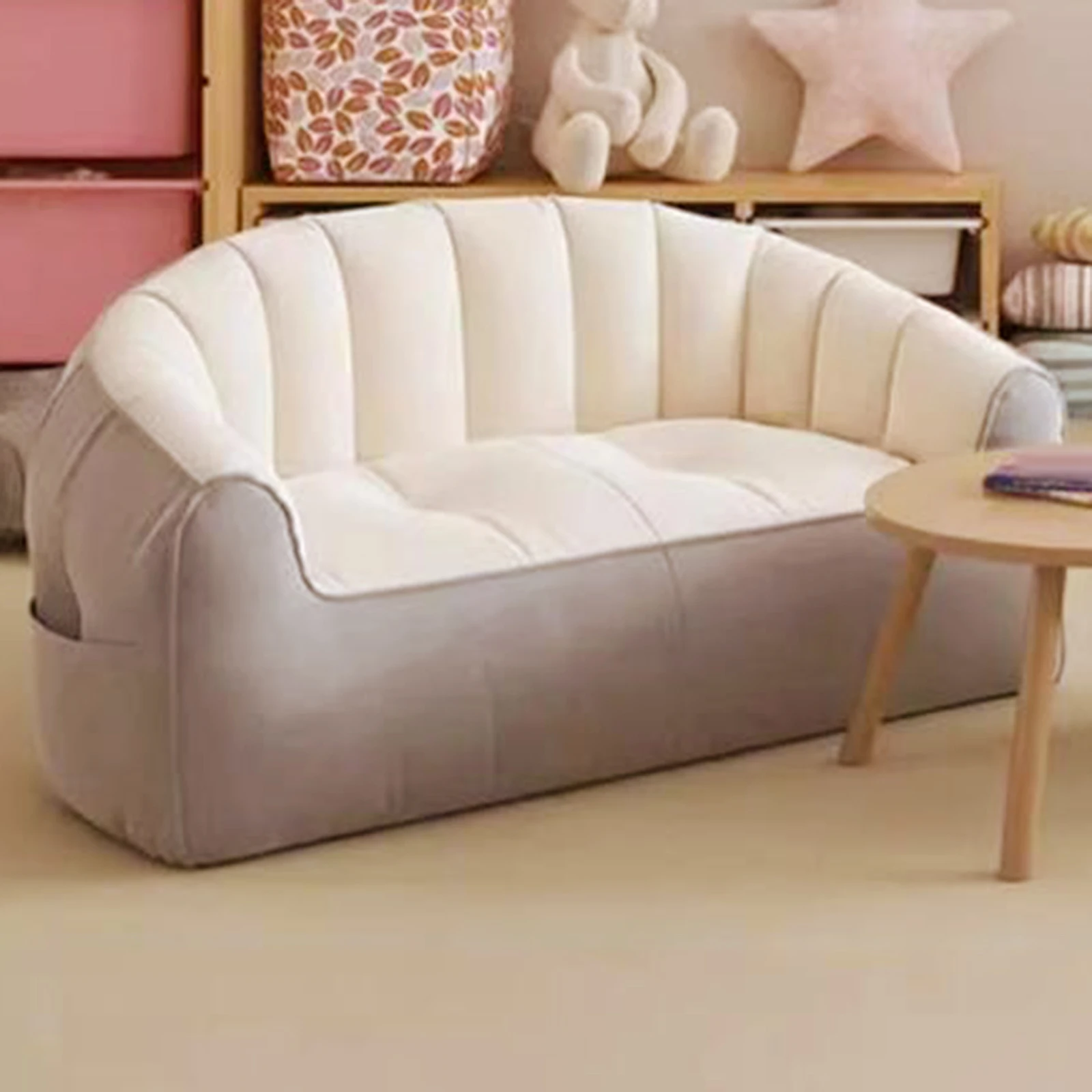 Lazy Sofa Couch Soft Fashion Sofa Versatile Small Beg Chair with 2 Seats for Apartment Playing Room Living Room Office