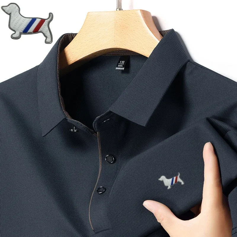 صيف جديد الرجال قميص بولو تنفس العلامة التجارية الفاخرة شعار تي شيرت مطبوع أزياء متقدمة مريحة عارضة قصيرة الأكمام