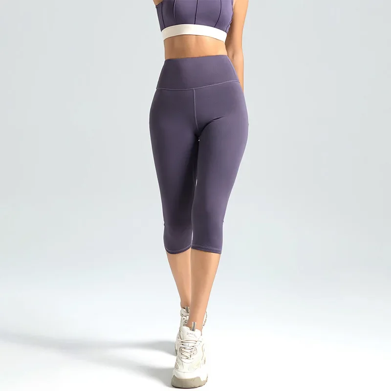 Pantalones de Yoga para mujer, pantalones Capri de cintura alta, mallas 3/4 para ejercicio, Abdomen sin costuras, mallas deportivas para correr,