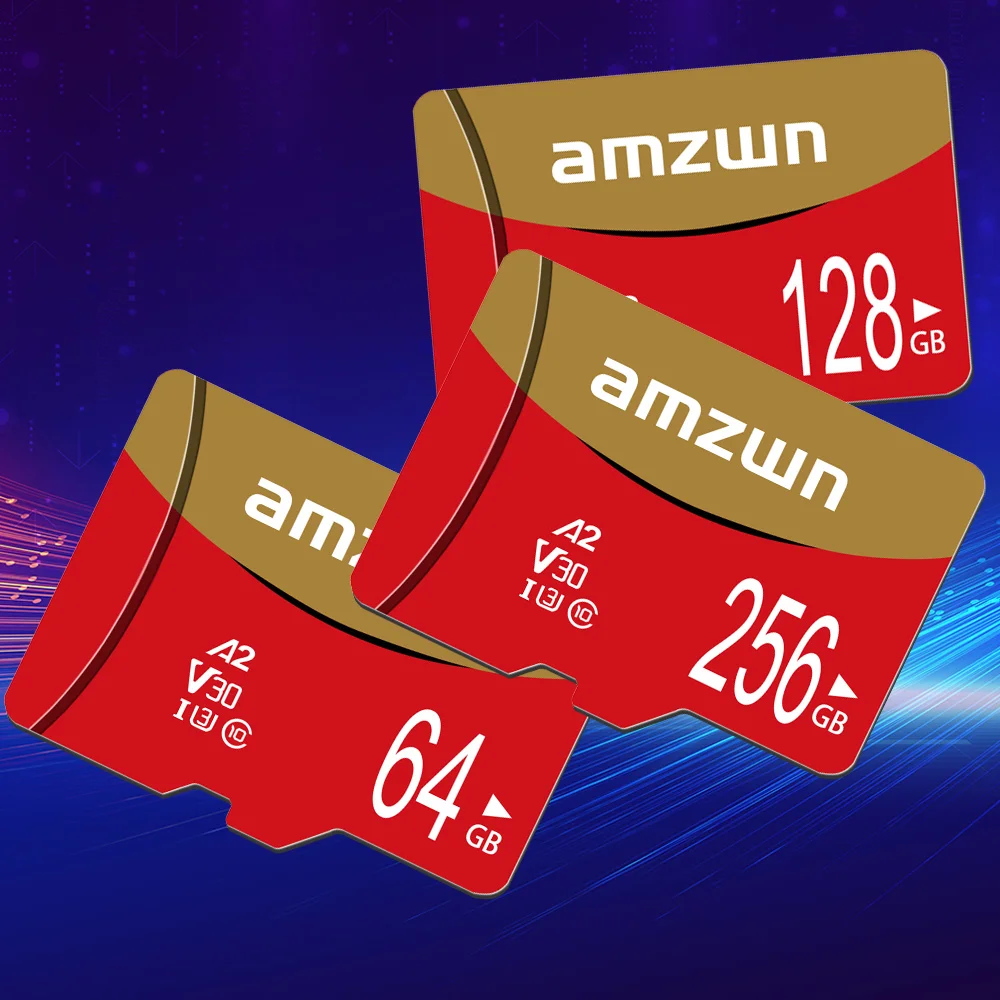 بطاقة ذاكرة AMZWN Micro TF/SD فئة 10 سعة صغيرة سعة 32 جيجابايت 64 جيجابايت 128 جيجابايت 256 جيجابايت مناسبة للكاميرات والهواتف المحمولة