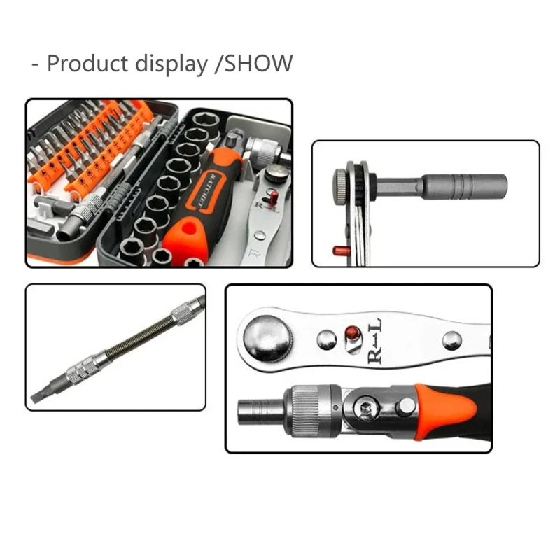 

For Car Sockets - Multifunction Auto Repair Household Hand Tool Kit 38-in-1 Ratchet Screwdriver Set with Magnetic Bits
