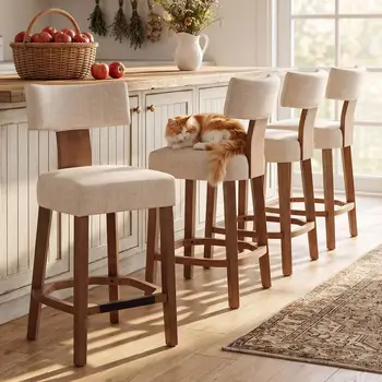 Farmhouse Linen Bar Stools 2