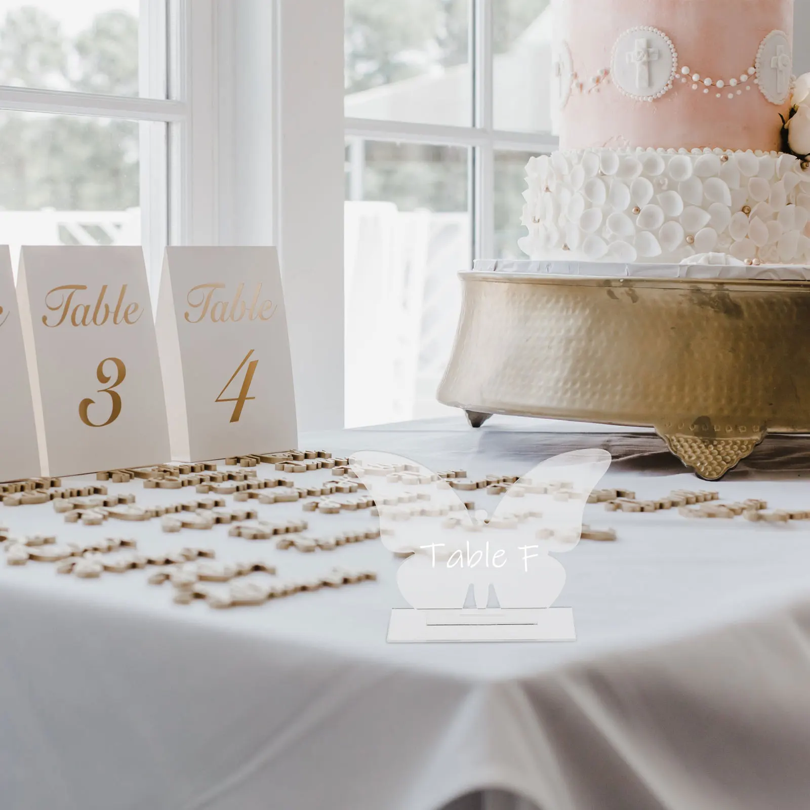 

6 Sets Stand Table Card Numbers Sign for Party Seat Plate Easel Acrylic