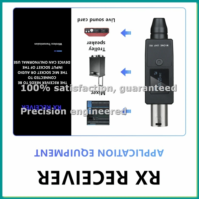 

Wireless Microphone 2Pcs Transmitter UHF Receiver Plugged Into XLR Mic Wireless System Suitable for Dynamic 48V Mic-TCES