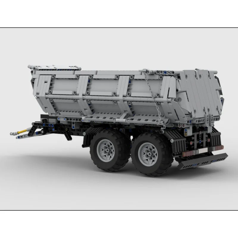 MOC-246955 Nowy model przyczepy trójosiowej z możliwością przechylania, 1276 elementów, prezent na urodziny i Nowy Rok dla chłopców i dzieci