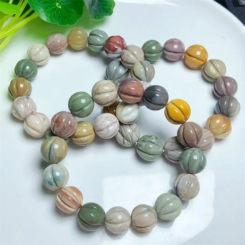 

Натуральный браслет из алашанской тыквы, модные женские лечебные ювелирные изделия, драгоценный камень рейки, модный энергетический камень, праздничный подарок, 1 шт. 13 мм