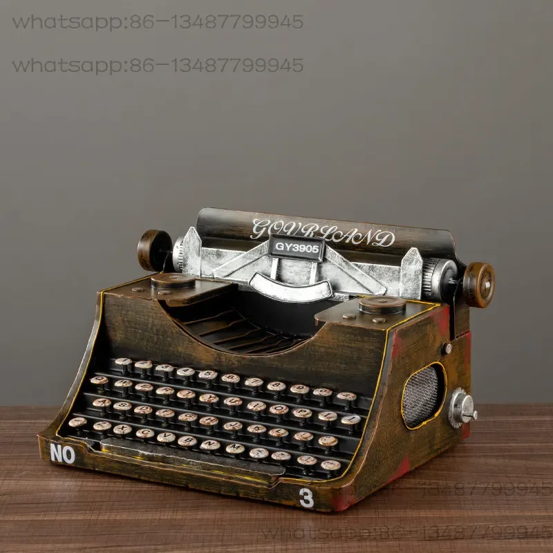 

Retro Nostalgic Vintage Wrought Iron Typewriter Model Creative Photography Coffee Shop Window Props Desktop Jewelry Ornament