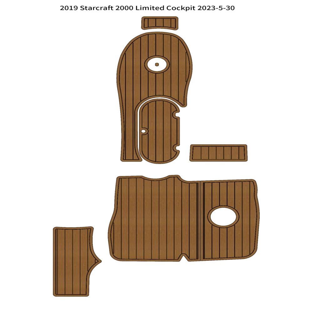 2019 Starcraft 2000 Limited Cockpit Mat Boat EVA Foam Faux Teak Deck Floor Pad Seadek MarineMat Gatorstep Style Self Adhesive