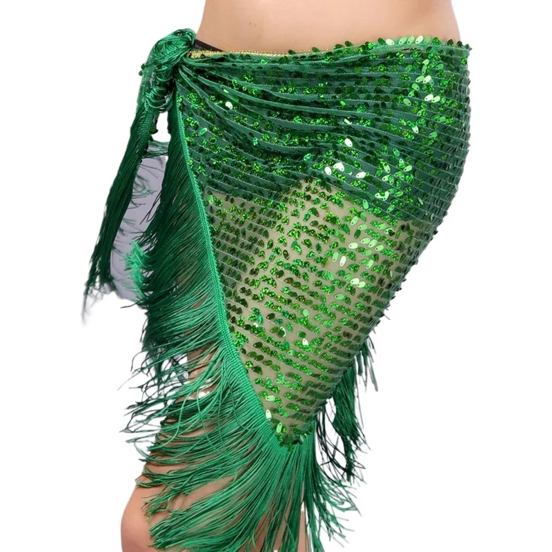 New Belly Dance Costumes Indian Dance Waist Decoration Sequin Tassel Belly Dance Hip Scarf Women Belly Dancing Belts Waist Skirt