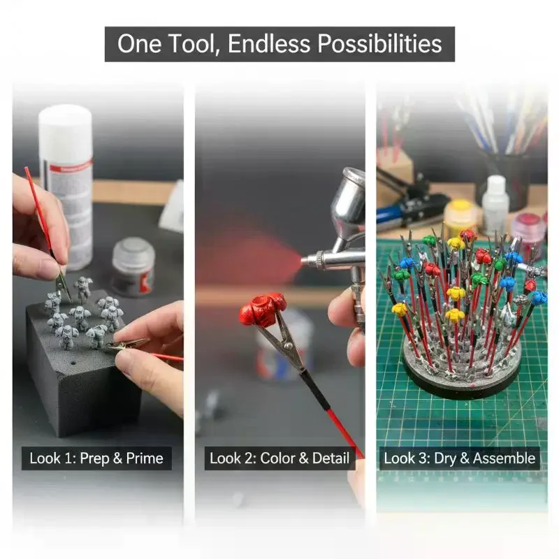 10 Pcs MS130 Reverse Painting Clips – Spray Metal Coloring Tool for Model Building DIY Craft