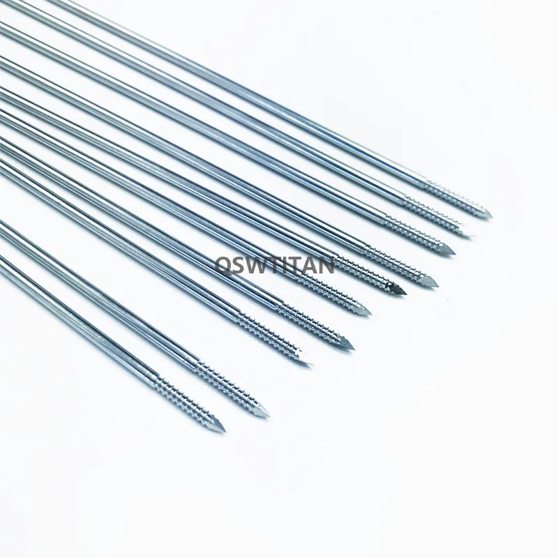 Stainless steel Kirschner wires partial threaded Bone Kirschner wires 10pcs/set Veterinary orthopedics Instruments