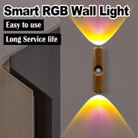 Usb Rechargeable Motion Sensor Led Night Light Up Rgb Down Lamp Wall Indoor Lights Cordless Magnetic Living Door Monitor Ambient