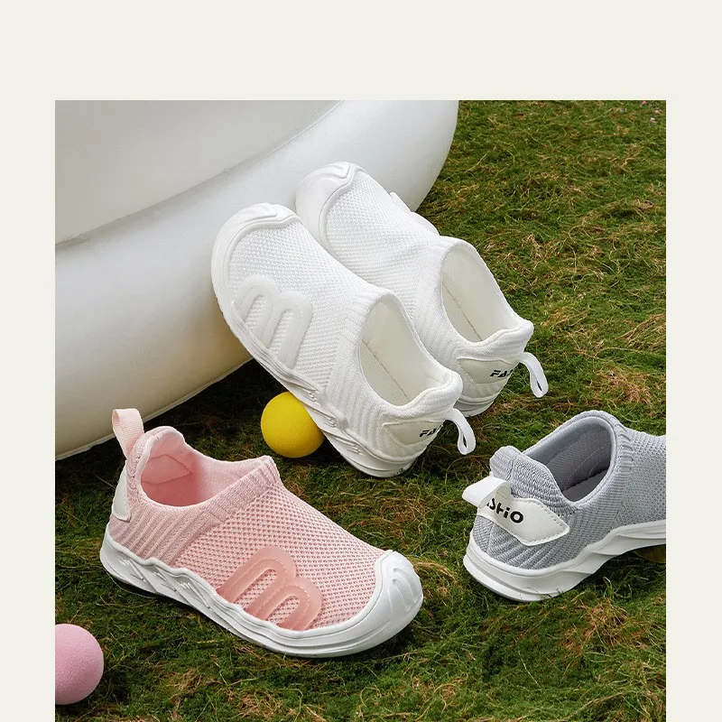 Toddler Sneakers Kids Canvas Shoes Casual Spring and Autumn Breathable Mesh Sneaker Boys and Girls Soft Sole Knitted Shoes