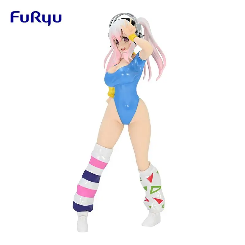 

Original FuRyu Super Sonico 80s Blue PVC Anime Figure Action Figures Model Toys