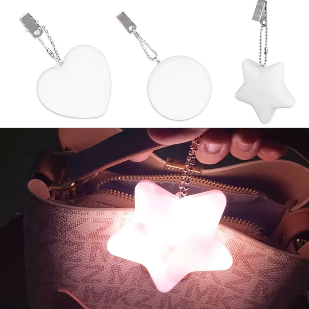 with Clip LED Handbag Lamp Portable Touch Control Star-shape LED Night Light Heart Shaped Motion Sensor Purse Light Camping