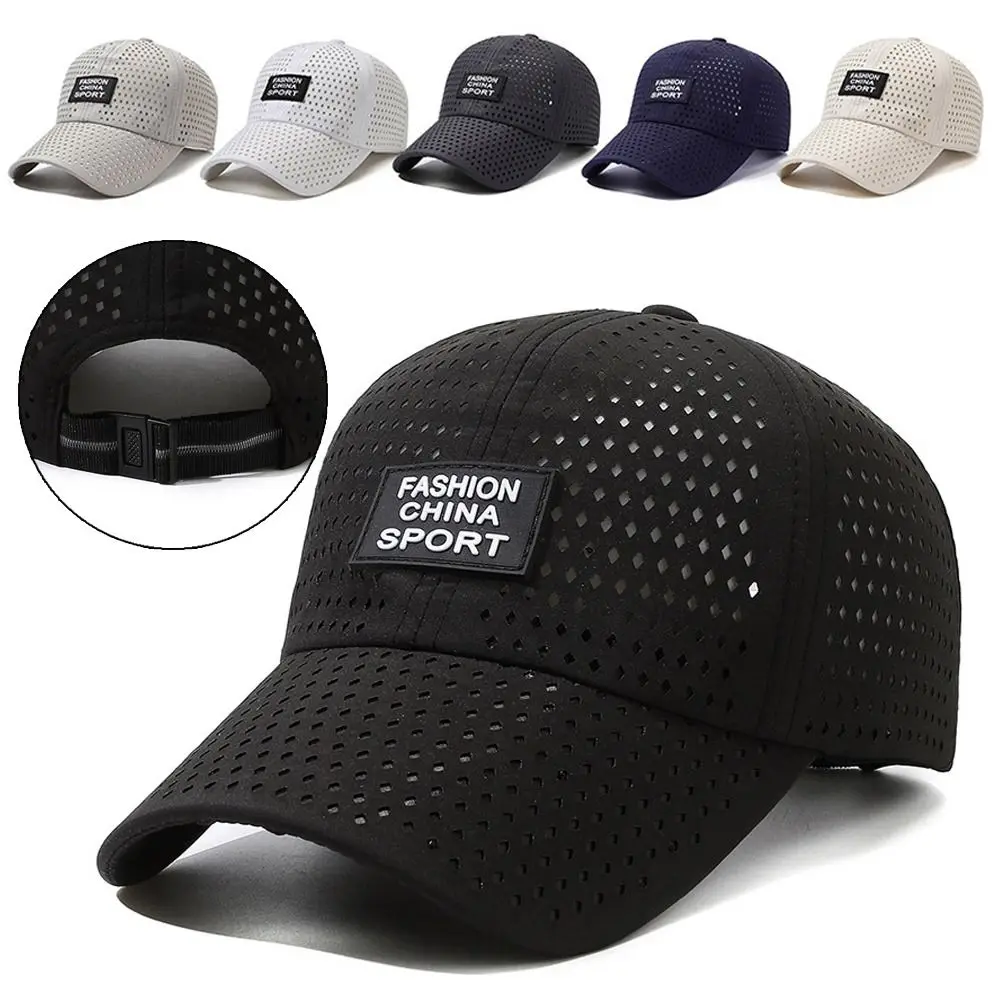 Bonés de beisebol respirável de secagem rápida para homens e mulheres, protetor solar ajustável, boné solar snapback