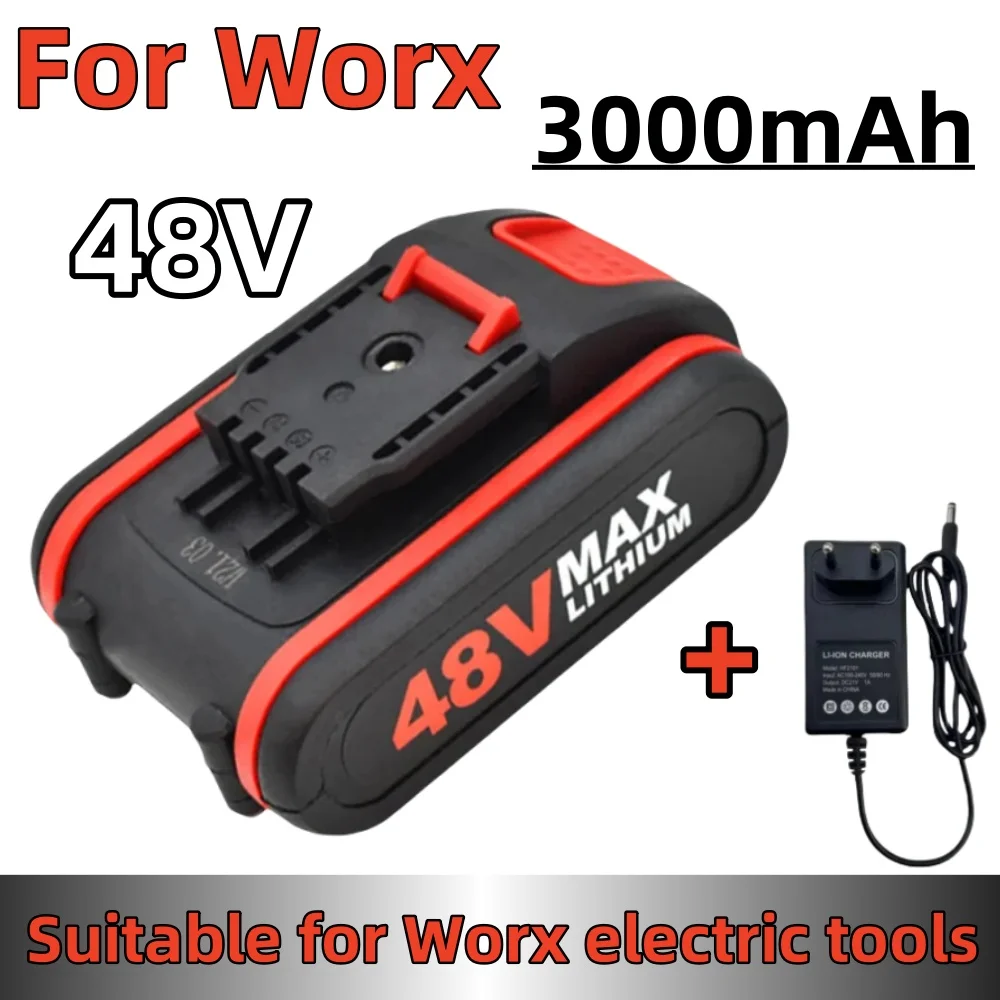 For worx 48V 3000mAH 18650 Lithium Battery Electric Tools Battery For Wireless Wrench Pruning Saw Logging Chain Saw Drill Batter