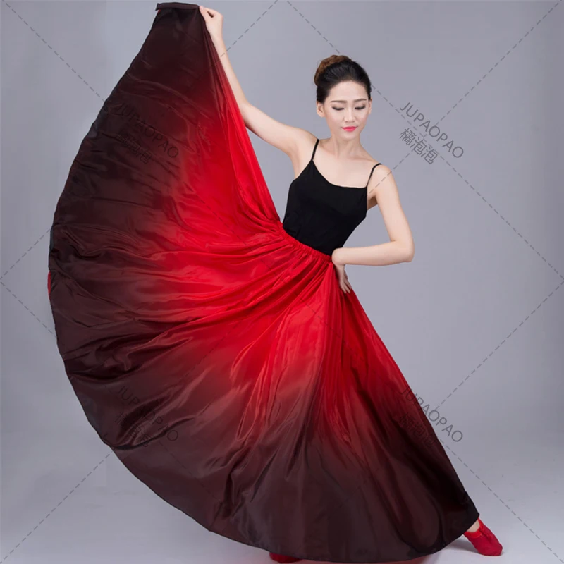 Spanish Dance Costume Gradient Elegant Flamenco Skirt Dresses Women Gypsy Ballroom Bullfight Stage Performance Clothes Flamenco