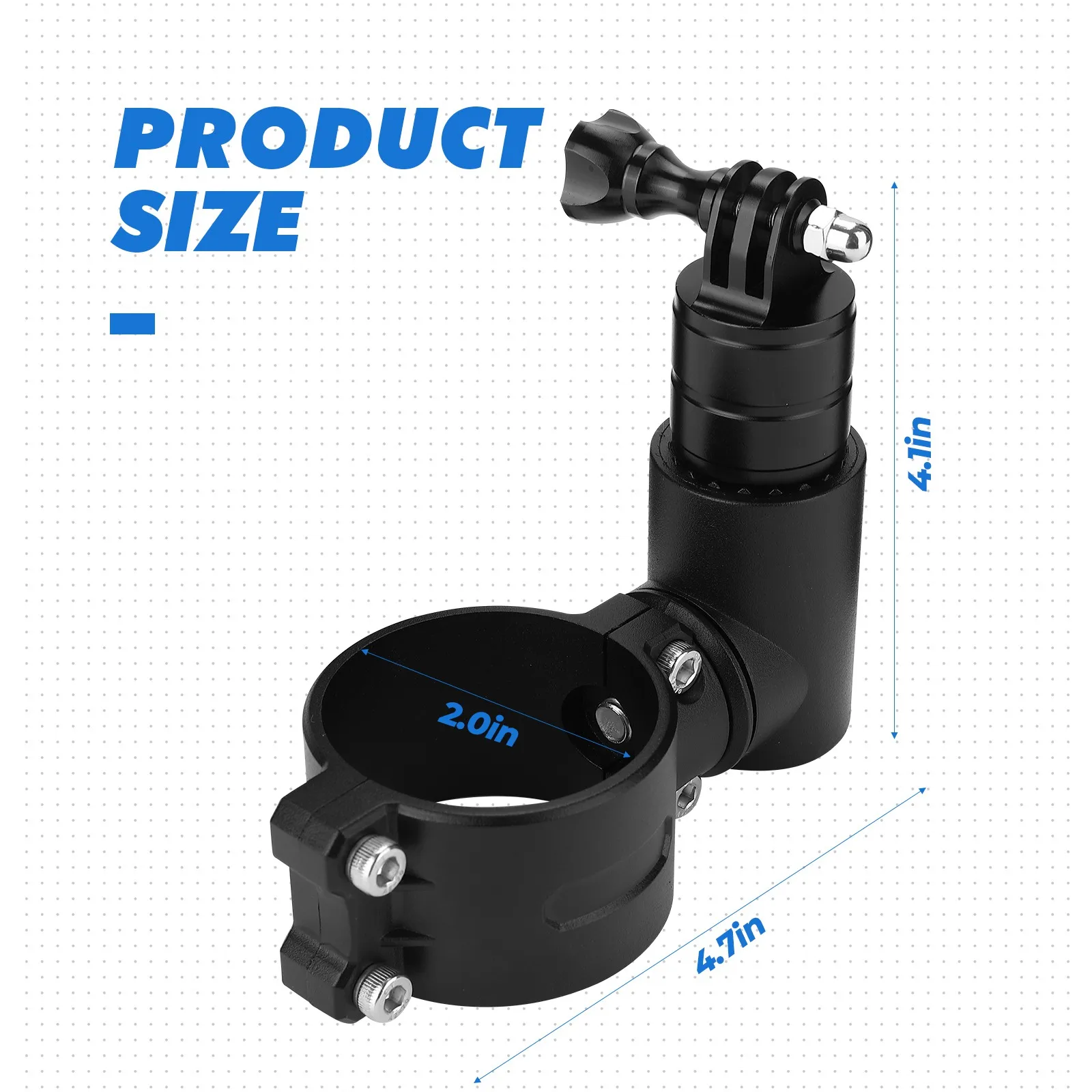 

UTV Pro Camera Holder Aluminum 1.75-2" Compatible with Polaris RZR 1000 800 900 XP Ranger for Can-Am Maverick X3 for Arctic Cat