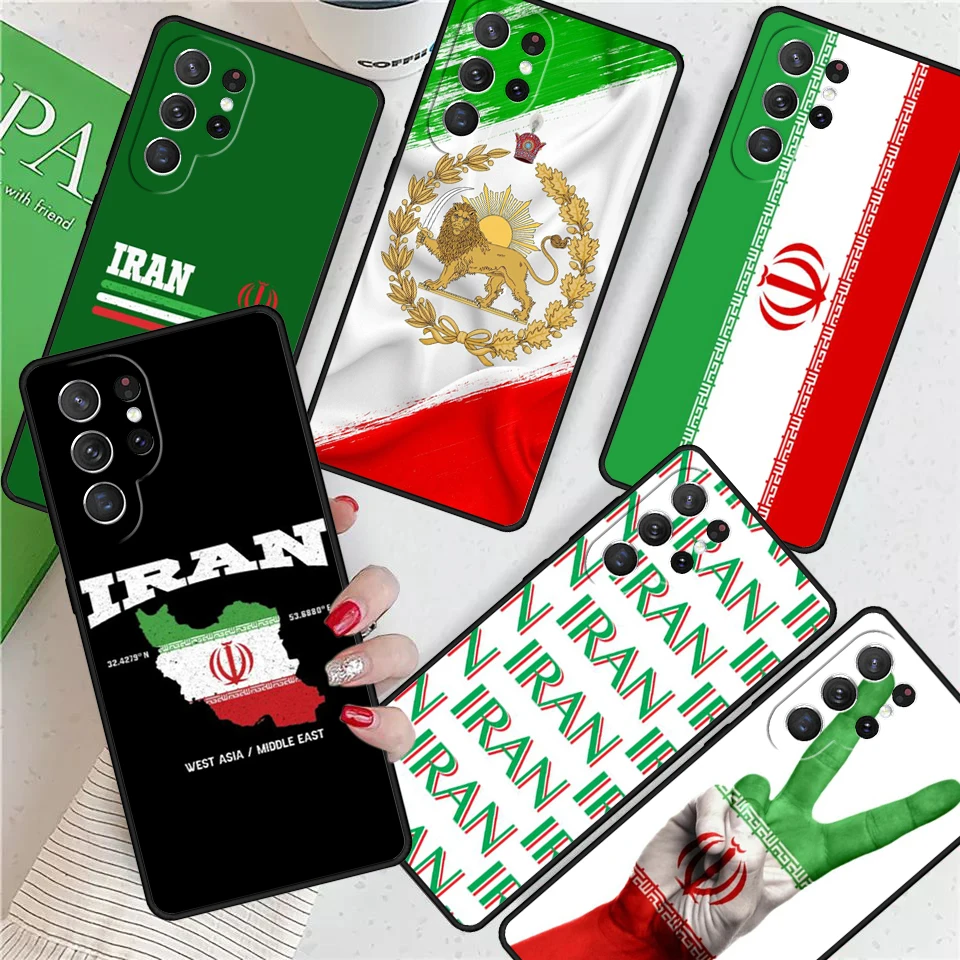 Iran Flag For Samsung Galaxy S24 Ultra S21 S22 S8 S9 S10E Note 10 20 Plus FE S23 Phone case Cover Coque