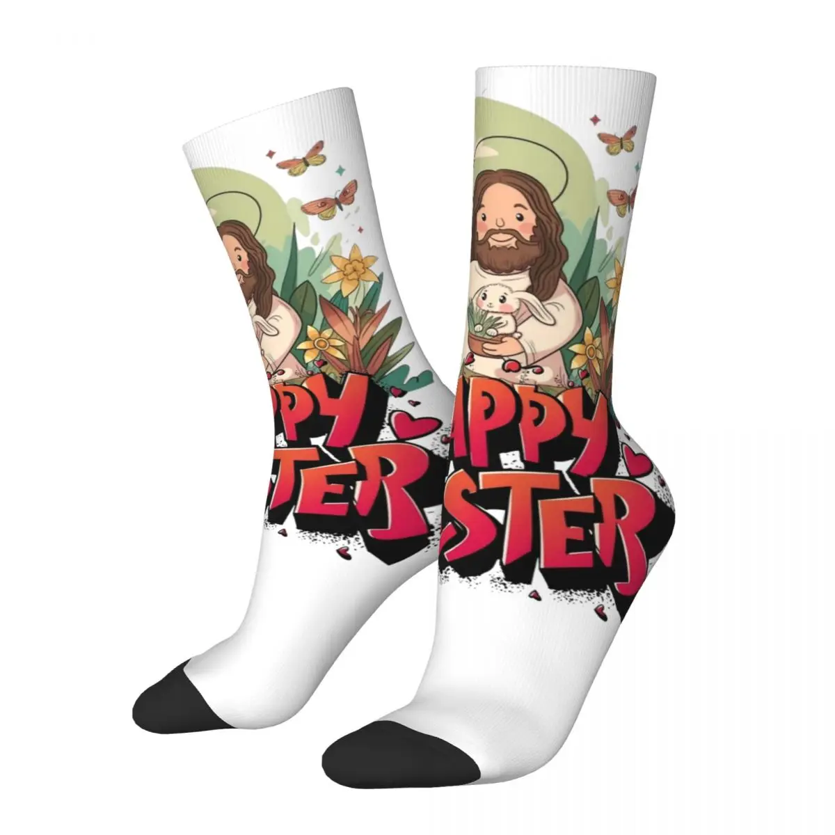 

Happy Easter Funny Meme Merch Crew Socks Non-slip High Quality Crew Socks Cotton for Women Men Best Gift Idea