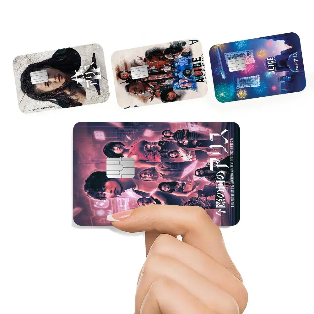 حار الإثارة التلفزيون أليس في بوردرلاند أنيمي الغطاء الأمامي لاصق غشائي الجلد لبطاقة الخصم الائتمان رقاقة صغيرة كبيرة #1