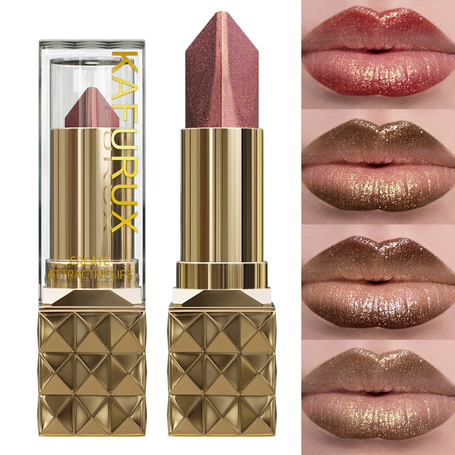 Two Tone Colors Lip Liner Pen with Glitter Matte Velvet Finish Smooth Metallic Lipstick Pearlecescent Lip Tint Makeup Gifts