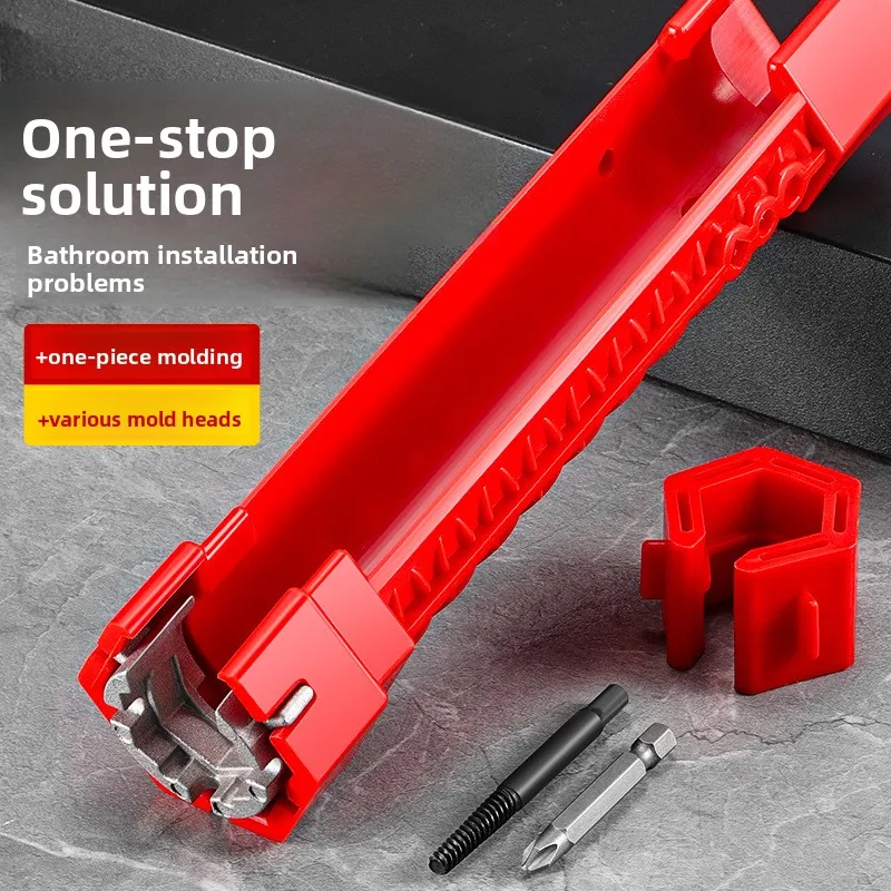 

8 in 1 Multifunction Pipe Installation Tool Sink Wrench Universal Bathroom Multipurpose Wrench for Easy DIY Plumbing