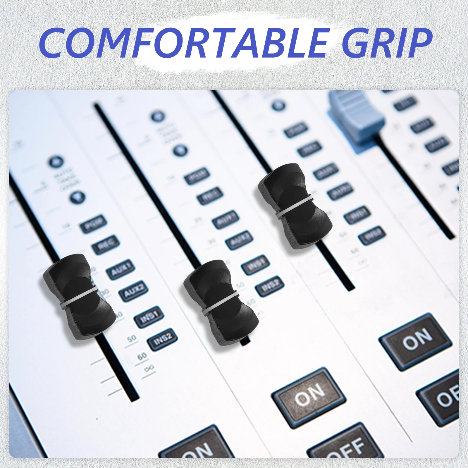 

10Pcs Mixer Accessories Fader Caps Replacement Slider Knobs for Audio Visual Setup Smooth Functionality Simple DIY Installation